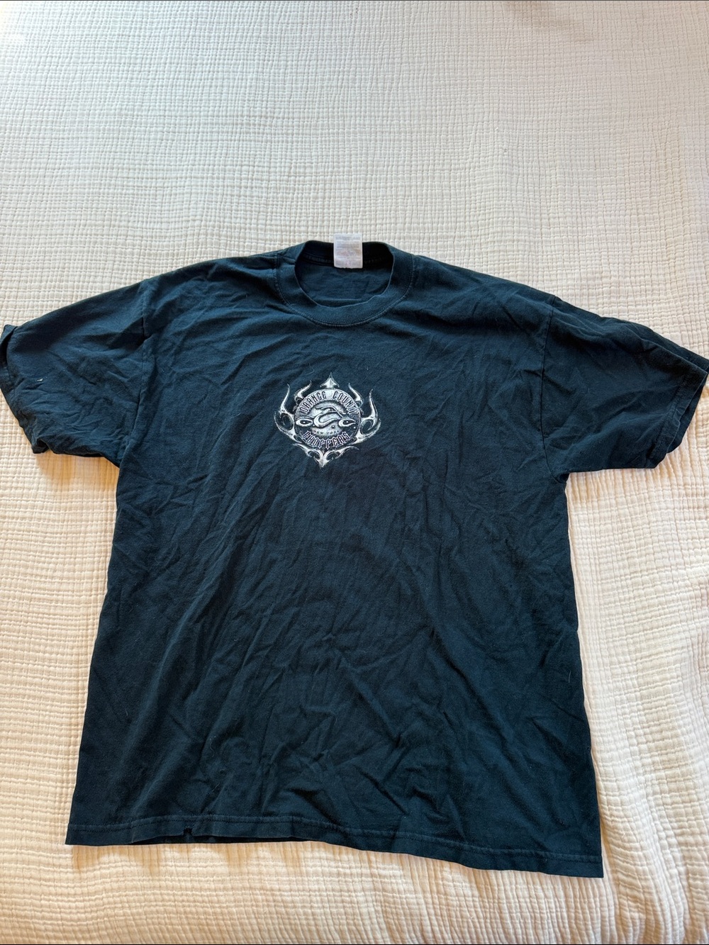 Men's Black Short-Sleeve Graphic Crew Tee